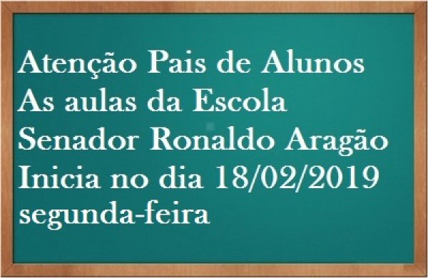 Secretaria de Educação de São Francisco Informa sobre o início do ano Letivo na Escola Senador Ronaldo Aragão