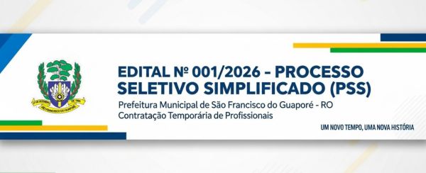 PSS EDITAL N&ordm; 01/2026 - 2&ordm; CONVOCA&Ccedil;&Atilde;O